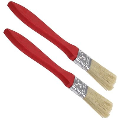 RDEXP 2 pinceles de pintura de 1 pulgada para pintores profesionales con mango de color secoya