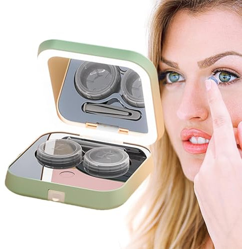 Ultrasonic Contact Lens Cleaner | Contact Lens Washer with Mirror and Tweezers - Contact Lens Cleaning Box, Contact Lens Case, Cleaning Machine for Hard Lens