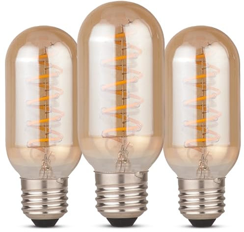 CROWN LED 3 Pack Warm White Vintage Decorative Light Bulbs, E27, Energy Efficient E-Class - Equivalent to 38W Bulb - Ideal for Home, Hotels, Restaurants, Shock Resistant, 10.9 x 6 cm, EL0006