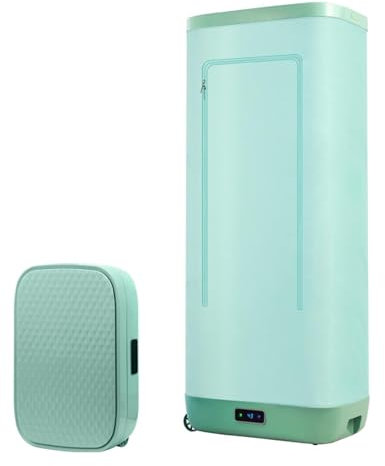 QIUFANGY Folding Clothes Dryer, Household Quick-Drying Dryer, Small Wardrobe Dryer, Foldable Clothes Dryer, Lightweight and Foldable, Box-Type Convenience(Color:Green)