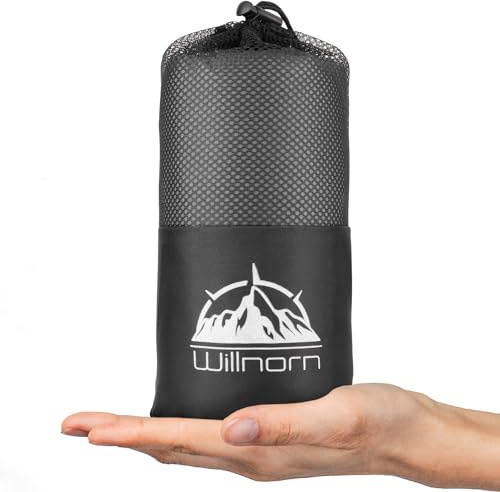 WILLNORN Drap de Sac de Couchage de Voyage 2 en 1 en Microfibre - XL 220x95cm, Sac à Viande de Couchage Idéal pour Randonnée, Camping et Séjours en Auberge,Auberge, Sac à Dos