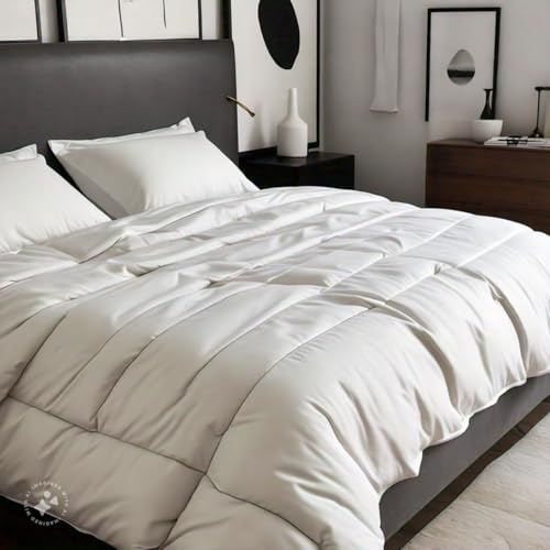 JOROBA King Size Duvet 10.5 Tog - Anti Allergy Hollow Fiber Filled Warm, Thick And Comfortable All Season Quilt With Soft Breathable Wrinkle Resistant Skin Friendly Microfiber Cover (U.K Made)