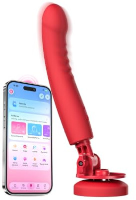 LOVENSE Mission 2 Dildo Maschine Saugnapf, Vibrator mit Fernbedienung App | Touch-Sense Technologie Vibration, 180°Verstellbar Winkel Sex Spielzeug, Silikon G punkt Vibration für Frauen Paare IPX7