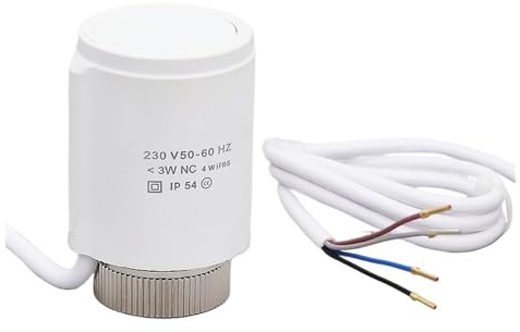 HWEIH Attuatore termico a 4 fili NC 230V for collettore di riscaldamento a pavimento Attuatore elettrico normalmente chiuso M30x1,5mm