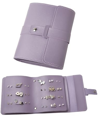 ZHIERNA Rangement pour Boucles d'Oreilles - Petit Livre - Sacs Pratiques - Boîte à Bijoux - Organisateur - Étui Portable en Polyuréthane