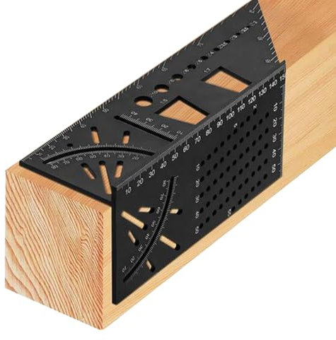 Dreuhuing Woodworking Square | 45/ Mitre Angle Measuring Template Tool | Woodworking Scriber Measuring Tool, Carpenter Square, Woodworking Square For Men Dad Father Husband