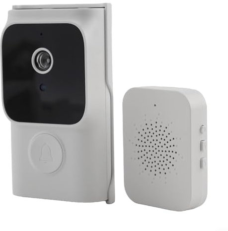 ReachMall WiFi Video Doorbell For Tuya Controlled Two-Way Communication, Mobile Remote Voice Intercom Doorbell, 2.4G WiFi Video Doorbell(White)