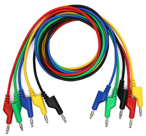5pcs Stackable Banana Plug to Banana Plug Test Lead Set, 4mm Banana Plug Wire Test Cable Lead for Multimeter, Electrical Test 1000V/15A
