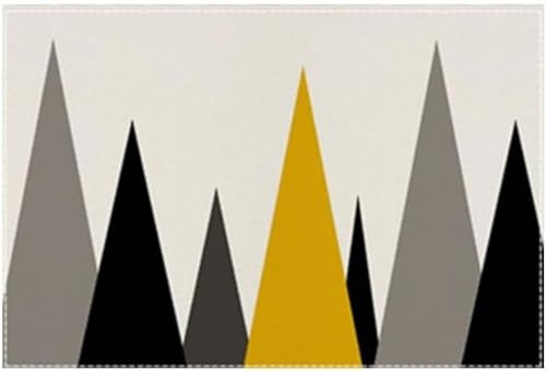 ROMOER Placemats Grey Yellow Table Mats Set Of 8 Place Flax Table Mats Heat Resistant Insulation Table Mats Stain Resistant Table Placemats Non-Slip Waterproof Dinner Mats Decor,Set Of 8