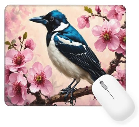 Tapis De Souris Oiseau Mouse Pad Petit 60 x 40 cm, Pomme de Terre aux Prunes Tapis Souris Gamer, Caoutchouc Antidé Rapante Lavable Approprié, Bords Surpiqués Tapis de Bureau pour Decor Cadeaux W-729