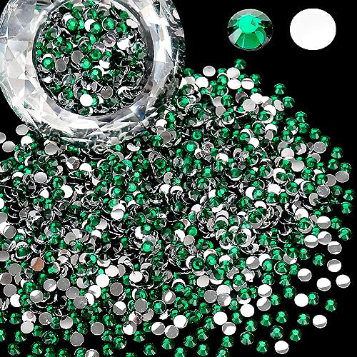 Wholesale Bulk Bags - 3000 piezas de diamantes de imitación de resina de 4 mm con parte trasera plana, redondos, esmeralda, no termoadhesivos para uñas, vasos, tazas, adornos brillantes, piedra de