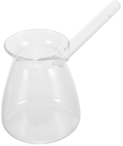 FONDOTIN Olla Pequeña De Vidrio Borosilicato Con Mango Lateral Resistente Al Calor Para Cocinar Leche Salsas y Sopas Cazo Transparente Resistente Para Cocina Diaria