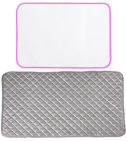 Ironing Mat Travel Iron Mats Iron Pad Table Top Portable Ironing Board with Mesh Cloth Included(35x50cm) for Steam Pressing on Tabletop or Bed(48x85cm)