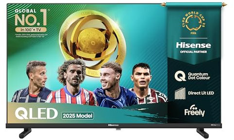 Hisense 40 40E5QTUK QLED FHD Smart TV - Quantum Dot Colour, Full HD, Dolby Atmos, Sports Mode, Games Mode, Dual Position Stand with Freely, Disney +, YouTube, Netflix