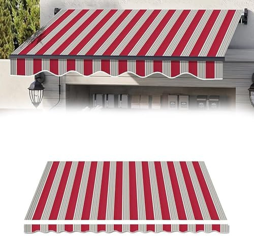 Tenda da sole retrattile per esterni, impermeabile, per finestre e porte, mercati e negozi, in tela, 4 x 2,5 m, colore: rosso