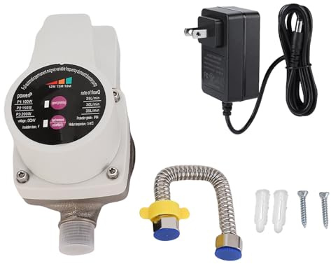 Eujgoov Fully Automatic Variable Frequency Pressure Pump 24V Small Low Noise Household Water Heater Shower Tap Pump Cast Iron (US Plug)