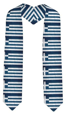 YYHWHJDE Flattened Satin Honor Sash bandiera greca modello laurea scialle laurea Stola 182,9 cm, regalo di laurea per lei/lui, Angolo acuto, Taglia unica