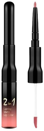 Dark Deep Brown Matte Lip Liner & 24H Wear Liquid Lipstick Set | Waterproof,Smudge Proof,Transfer Proof Long Lasting Peel off Lip Stain & Tint Combo for Women | Non-Drying,Velvet Matte Finish,02#