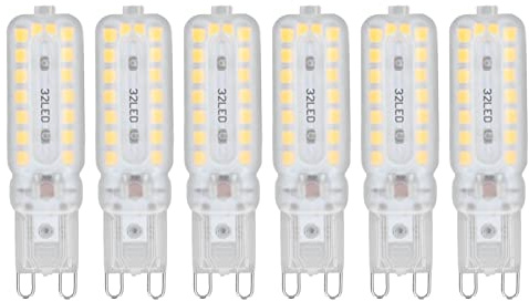 HEEPDD Bulbi a LED G9 Lampadina Dimmerabile a LED 6pcs 7w 360 ° Lampadina di Ricambio per Lampada per Mobili da Scrivania, Risparmio Energetico, Applicabile per la Lampada dell'armadio da (Bianco