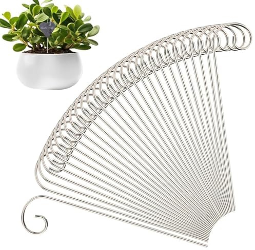 Metall-Pflanzstäbe, rostfreie Gartenmarkierer, 26,7 cm Etikettenhalter mit hohem , wetterbeständige Zink-Etiketten, Hof-Beschilderung mit gebogenem Design, -Etikett für Gemüse und
