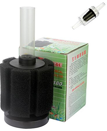SENZEAL S Size Bio Sponge Filters Biochemical Foam Filter for Aquarium Fish Tank Air Pump with Check Valve Black