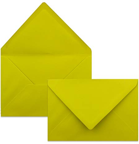 75x B6 Briefumschläge Limette 12×17,5 cm Nassklebung 120 g/m² | mit spitzer Klappe - 120 g/m² - Einladungs-Kuverts - vielseitig einsetzbar - Hochzeit - Geburtstage - Events- 125 x 175 mm