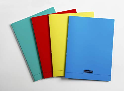 Clairefontaine 18291C - Packung mit 10 Zeichenheften Calligraphe geheftet, DIN A4+ 24x32cm, 48 Blatt blanko, 90g, farbig sortiert, 1 Pack