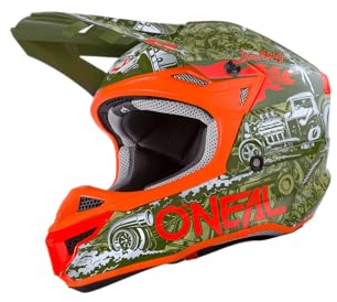 Oneal 5SRS Polyacrylite Helmet HR Green/Orange Helm