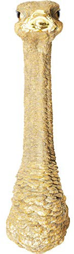 Kare Design Wandschmuck Ostrich, Gold, Wanddekoration, Deko Objekt, Strauß, Wohnzimmer Dekoration 72x19x25 cm (H/B/T)
