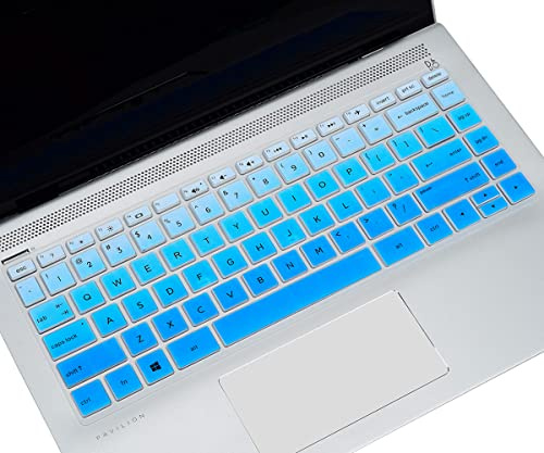 imComor Tastaturabdeckung für HP Pavilion x360 14 Zoll Laptop, Silikon, Blau, Wasserdicht, Staubdicht, Kompatibel mit HP Pavilion x360 14 Zoll Laptop Serie