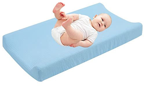 Uposao Baby Bezug für Wickelauflage, Superweich Atmungsaktiv Blumenmuster Wickelauflagenbezug für Kleinkinder Wickelbezug für Wickeltisch Baby Nursery Windel Wickelunterlage Abdeckung 32 x 16 x 5