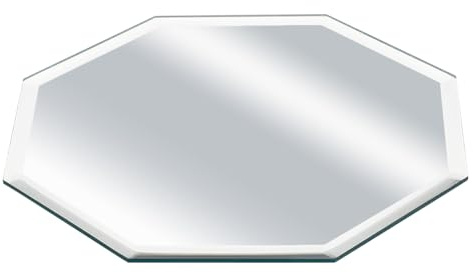 FINGERINSPIRE Achteck 15cm abgeschrägtes Glas Spiegel 3mm Achteck Spiegelplatten Modernes Aussehen Ästhetische Spiegel Glasspiegel für Wanddekoration, Kristallfiguren und Sammlerstücke Display