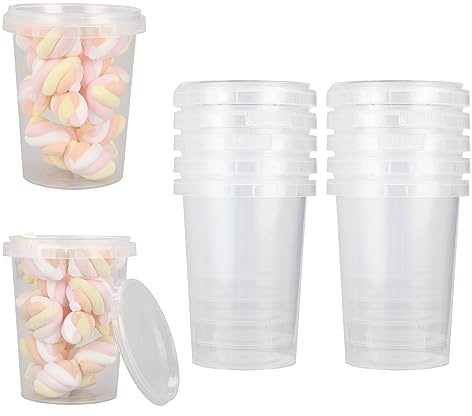 ZOFUN 50 Pcs Freezer Soup Containers with Lids, 520 ML/18 OZ Soup Containers for Freezer, BPA-Free Food Containers for Soups, Plastic Soup Feezer Containers for Food Takeaway Heating