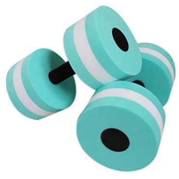 Water Dumbbells - Set of 2 Aquatic Exercise Dumbell, Aqua Dumbbells for Water Aerobics, EVA Foam Dumbbells Pool Resistance Water Fitness Equipment, Water Aerobics Weights for Pool (Blue)