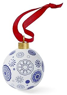 Spode Blau Italienische 7cm Keramik Weihnachtskugel - Speichen