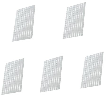 Eabdice 5 Rotoli di Autoadesive Specchi in Vetro, Mosaico a Specchio, Quadrato Adesivo a Mosaico da Parete, Applicabile a per Cucina, Bagno, Piastrelle（argento）