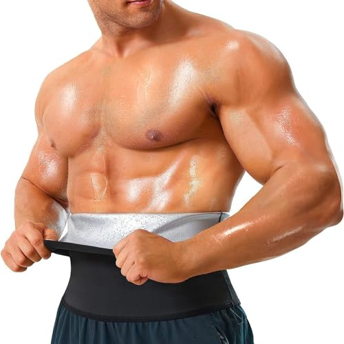 Taillentrainer für Herren, Saunaanzüge,Sauna-Schweiß-Taillentrimmer für Männer, Workout-Sauna, Waist Trainer,Schlankheitsgürtel, Abnehmen Schnell Fettverbrenner (S-M)