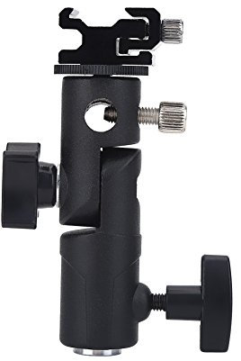 E-Type Flash Holder, Camera Umbrella Holder Flash Holder Flash Rails Aluminum Alloy E-Type Flash Tripod Holder Flash Shoe Holder Adapter Umbrella Holder for Lamp Tripod