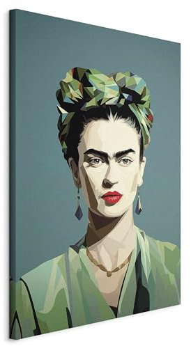 murando - Akustikbild Frida Kahlo 80x120 cm Bilder Akustikschaum Schallschutz Wand Deko Kunst Akustikpaneele Wandpaneele Schalldämmung Wandbild XXL 1 tlg - Grün und minimalistisch h-H-10059-b-a