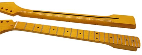 LVYUDS 6 Cordes Gaucher Manche de Guitare, 2.2 Inch Largeur Jaune Brillant érable Manche de Guitare, pour ST Manche de Guitare électrique Rechange(22 items)