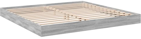 vidaXL Estructura de Cama Madera de ingeniería Gris Sonoma 180x200 cm, Muebles de Dormitorio, Camas, Cama Doble, Cama, somier, Cama de palets