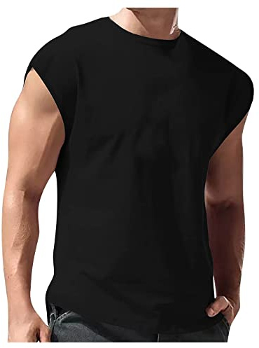 Oversized Tshirt Herren Atmungsaktiv Achselshirts Gym Tank Top Herren Henley Shirt Ärmelloses T-Shirts Henleyshirt T Shirt Herren Ärmellos Tanktop Tops Locker Herren T Shirt Ärmellos（3-Black，M）