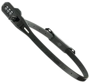 Hiplok Z LOK COMBO Bike Lock/Motorbike Helmet Lock - Black. 3 Digit Code. Steel Core & 45cm Locking Length. Optional Bracket