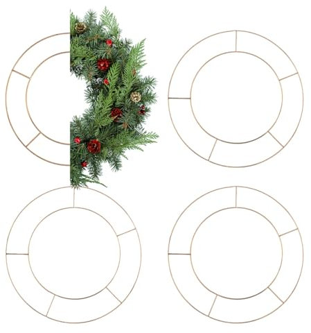 Caliko 5 Pcs 12 Inch Wreath Ring, Metal Wire Wreath Frame for Wreath Making Supplies Floral Craft, DIYs & Front Door Decor | Wreath Base for New Year Valentines Halloween & Christmas Wreath Making Kit