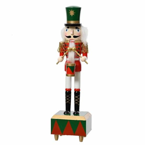 Kaemingk Soldatino Schiaccianoci Carillon Nutcracker in Legno con Tamburo 30cm