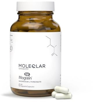 MoleQlar Magnesium L-Threonat Kapseln 90 Stück - Markenrohstoff Magtein mit offizieller EFSA-Zulassung - 150 mg elementares Magnesium pro Portion - Laborgeprüft in Deutschland
