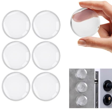 6 PCS Door Stopper, Door Handle Protectors, Silicone Transparent Protector, Self-Adhesive Door Stops, Round Wall Cushion, Anti Door Slam, Guard Door Bumper Wall Protector Silencer - (1.57inch)