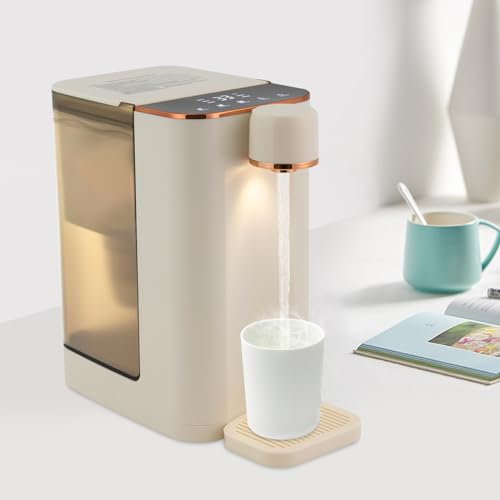 MEHOOSPVN 3L Heißwasser-Sofortspender, 2000W Desktop-Heißwasser-Sofortspender Desktop Sofortspender Wasserspender mit Wasserfilter mit fünf Temperatur und drei Wassermengeneinstellungen für Haus, Büro