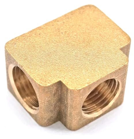 MEXEWORD Conector en T Hembra BSP de 1/8, 1/4 y 3/8 con 3 vías y 4 Accesorios de tubería de latón Iguales(3 Ways 1/8)