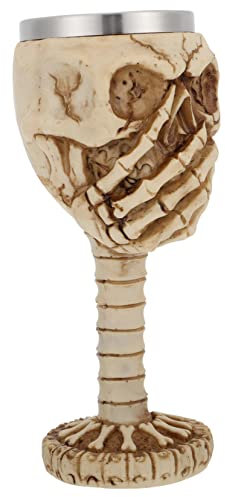 Cabilock Verre À Cocktail Élégant En Forme De Tête De Mort 1 Pièce Gobelet En Résine Et Acier Inoxydable Pour Halloween
